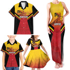Papua New Guinea Rugby Custom Family Matching Tank Maxi Dress and Hawaiian Shirt Go PNG Hunters Polynesian Pattern - Aussie Hoodie