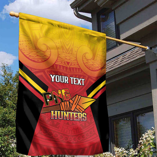 Papua New Guinea Rugby Custom Garden Flag Go PNG Hunters Polynesian Pattern - Aussie Hoodie