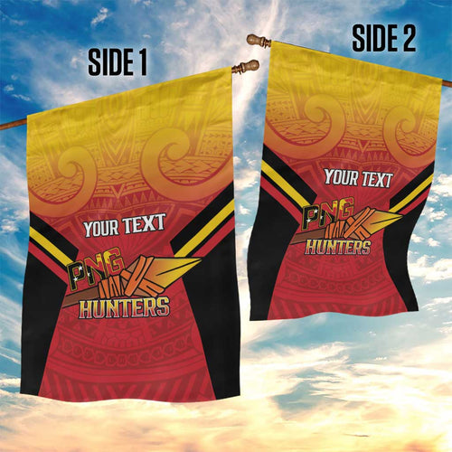 Papua New Guinea Rugby Custom Garden Flag Go PNG Hunters Polynesian Pattern - Aussie Hoodie