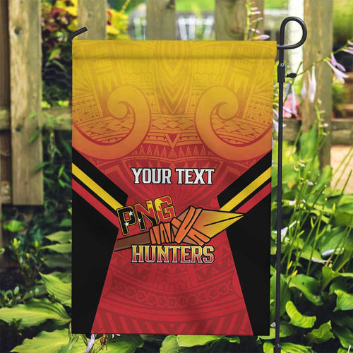 Papua New Guinea Rugby Custom Garden Flag Go PNG Hunters Polynesian Pattern - Aussie Hoodie