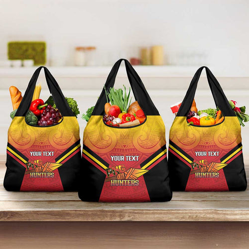 Papua New Guinea Rugby Custom Grocery Bag Go PNG Hunters Polynesian Pattern - Aussie Hoodie