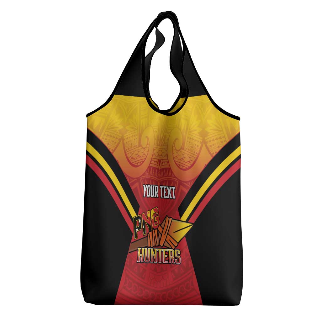 Papua New Guinea Rugby Custom Grocery Bag Go PNG Hunters Polynesian Pattern - Aussie Hoodie