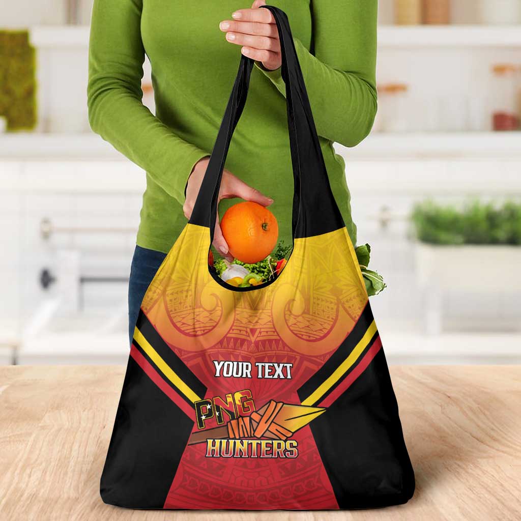 Papua New Guinea Rugby Custom Grocery Bag Go PNG Hunters Polynesian Pattern - Aussie Hoodie