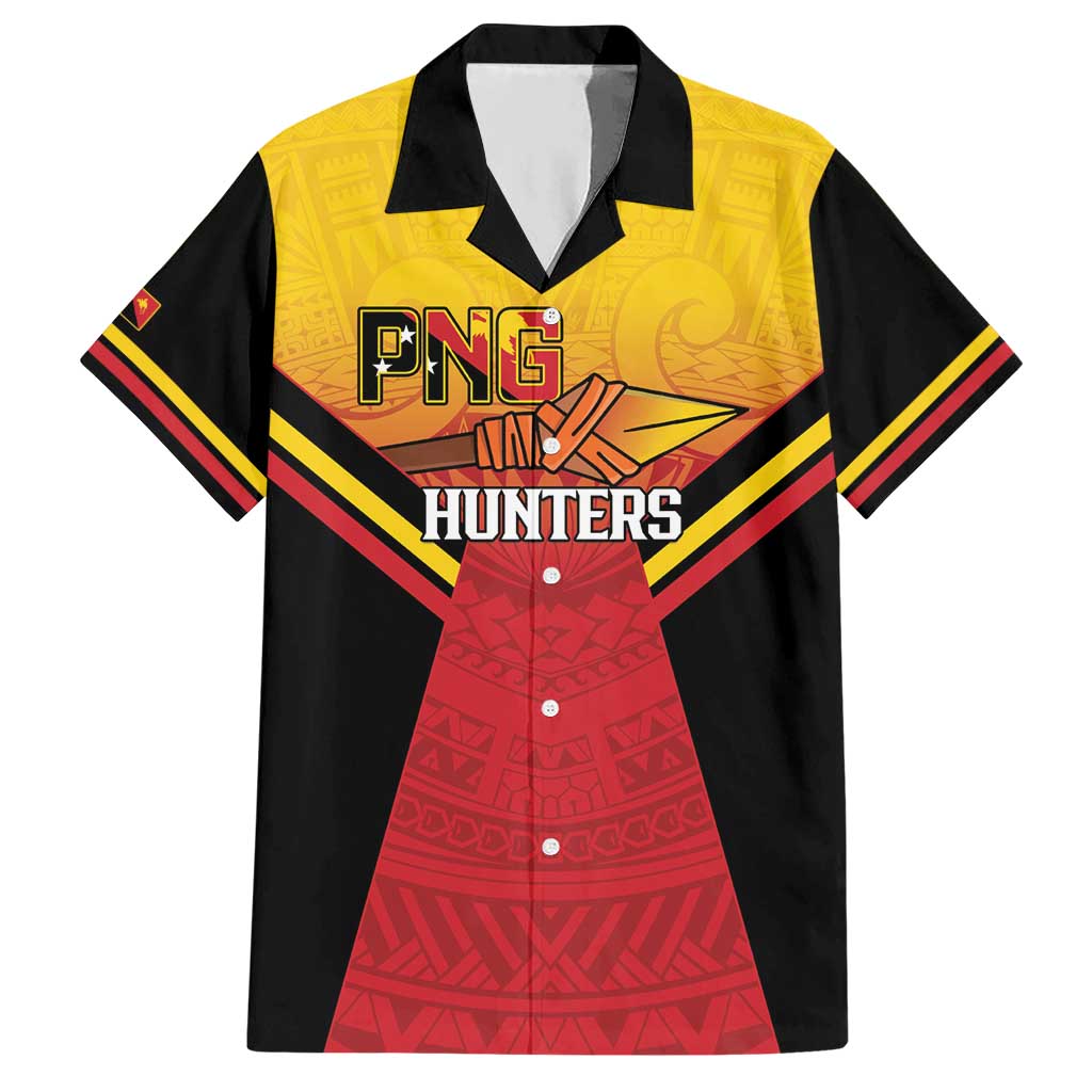 Papua New Guinea Rugby Custom Hawaiian Shirt Go PNG Hunters Polynesian Pattern - Aussie Hoodie