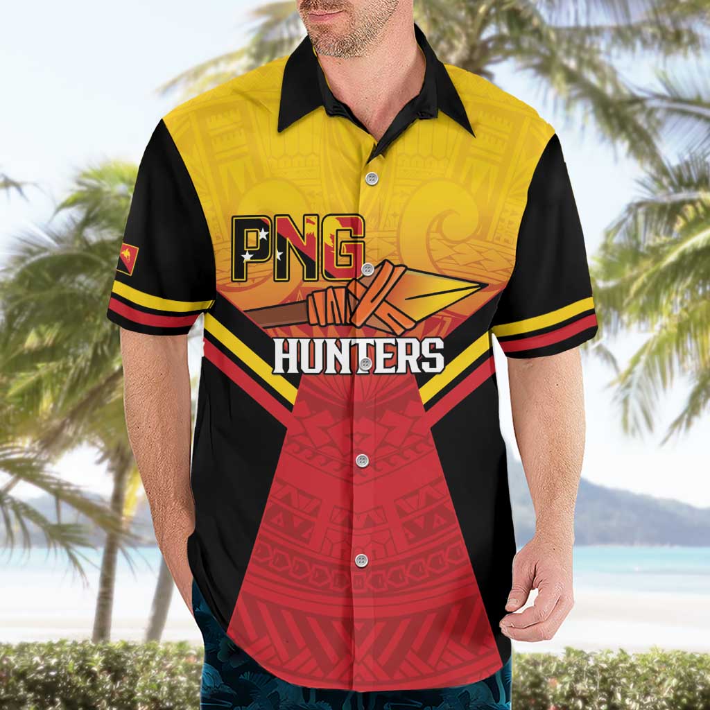 Papua New Guinea Rugby Custom Hawaiian Shirt Go PNG Hunters Polynesian Pattern - Aussie Hoodie
