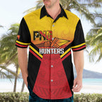 Papua New Guinea Rugby Custom Hawaiian Shirt Go PNG Hunters Polynesian Pattern - Aussie Hoodie