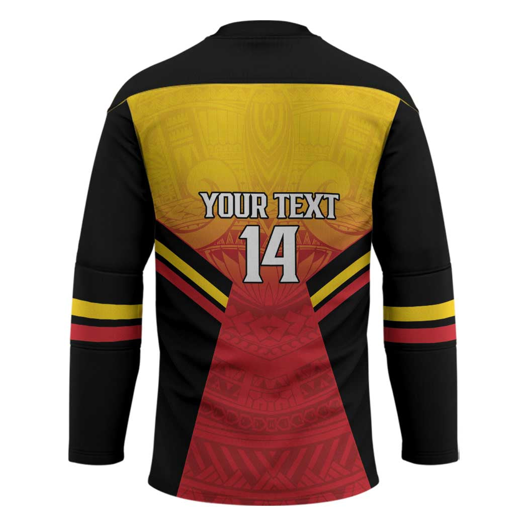 Papua New Guinea Rugby Custom Hockey Jersey Go PNG Hunters Polynesian Pattern - Aussie Hoodie
