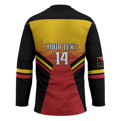 Papua New Guinea Rugby Custom Hockey Jersey Go PNG Hunters Polynesian Pattern - Aussie Hoodie