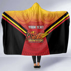 Papua New Guinea Rugby Custom Hooded Blanket Go PNG Hunters Polynesian Pattern - Aussie Hoodie