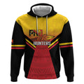 Papua New Guinea Rugby Custom Hoodie Go PNG Hunters Polynesian Pattern - Aussie Hoodie