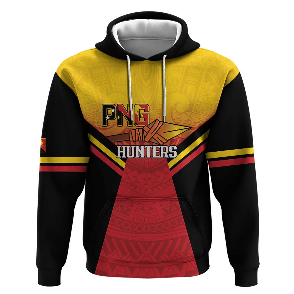 Papua New Guinea Rugby Custom Hoodie Go PNG Hunters Polynesian Pattern - Aussie Hoodie