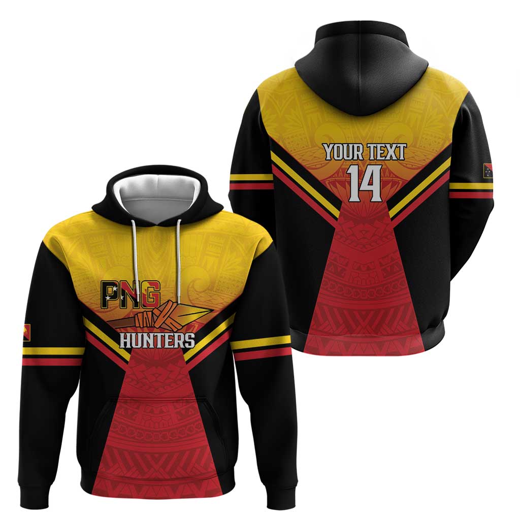 Papua New Guinea Rugby Custom Hoodie Go PNG Hunters Polynesian Pattern - Aussie Hoodie