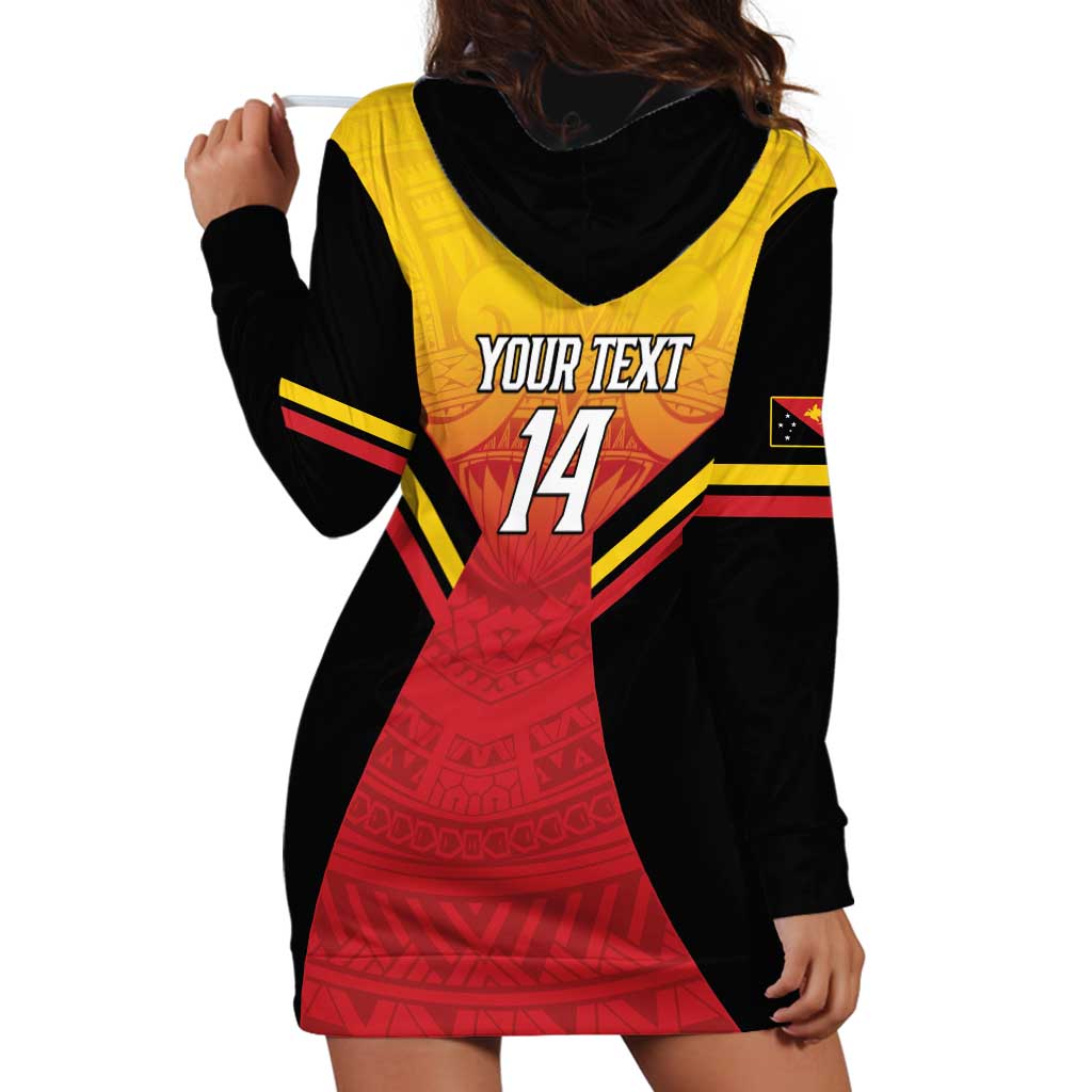 Papua New Guinea Rugby Custom Hoodie Dress Go PNG Hunters Polynesian Pattern - Aussie Hoodie