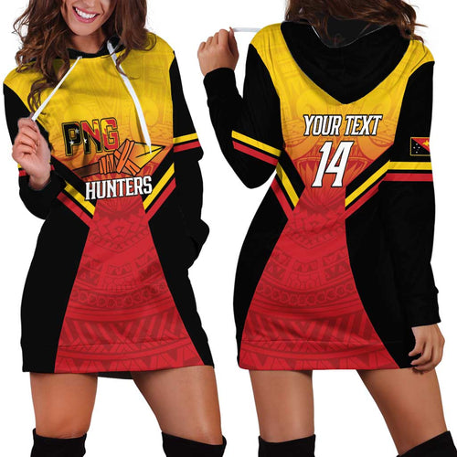 Papua New Guinea Rugby Custom Hoodie Dress Go PNG Hunters Polynesian Pattern - Aussie Hoodie