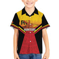Papua New Guinea Rugby Custom Kid Hawaiian Shirt Go PNG Hunters Polynesian Pattern - Aussie Hoodie