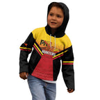 Papua New Guinea Rugby Custom Kid Hoodie Go PNG Hunters Polynesian Pattern - Aussie Hoodie