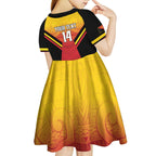 Papua New Guinea Rugby Custom Kid Short Sleeve Dress Go PNG Hunters Polynesian Pattern - Aussie Hoodie