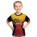 Papua New Guinea Rugby Custom Kid T Shirt Go PNG Hunters Polynesian Pattern - Aussie Hoodie