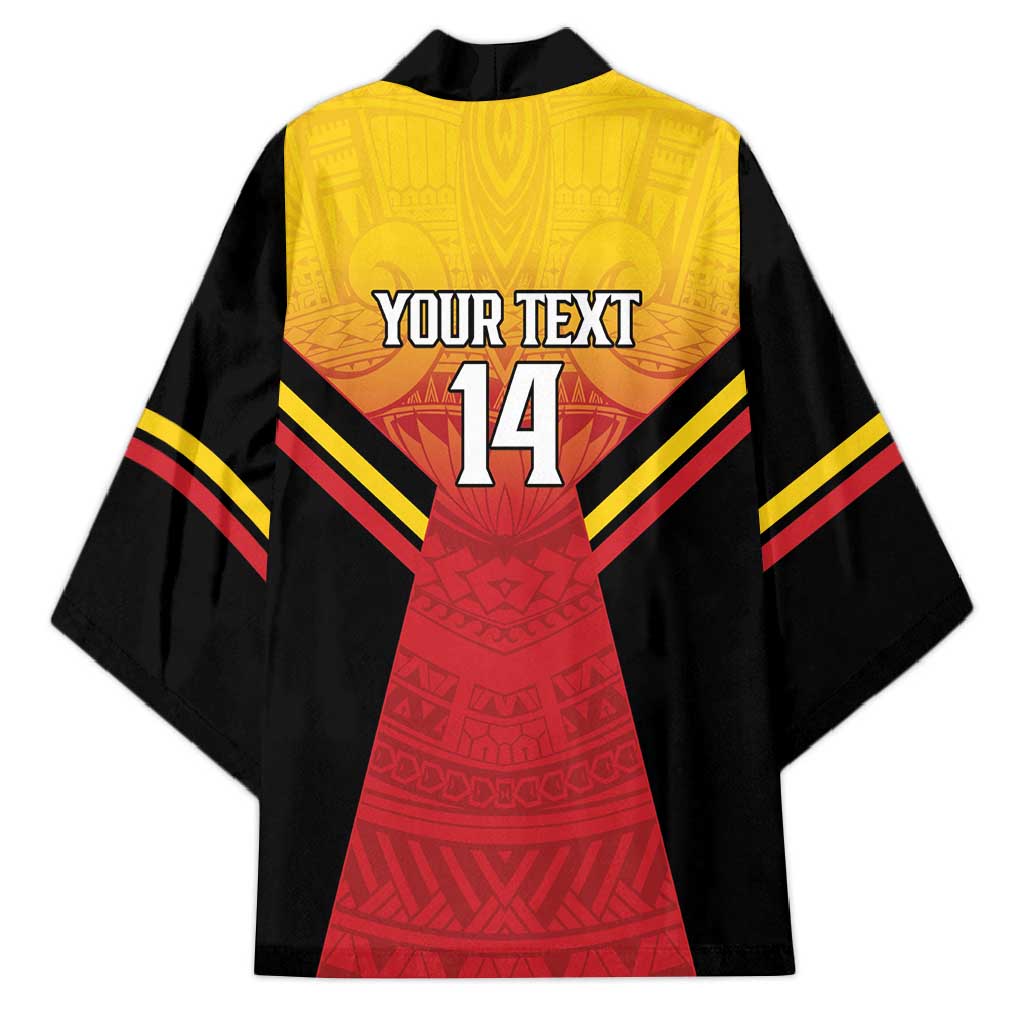 Papua New Guinea Rugby Custom Kimono Go PNG Hunters Polynesian Pattern - Aussie Hoodie