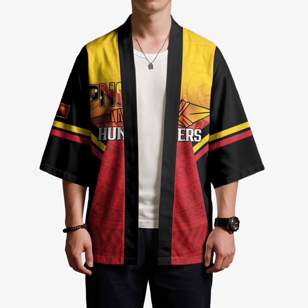 Papua New Guinea Rugby Custom Kimono Go PNG Hunters Polynesian Pattern - Aussie Hoodie