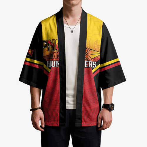 Papua New Guinea Rugby Custom Kimono Go PNG Hunters Polynesian Pattern - Aussie Hoodie