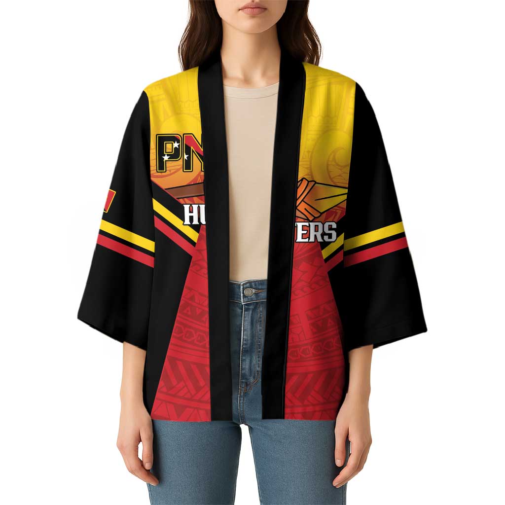 Papua New Guinea Rugby Custom Kimono Go PNG Hunters Polynesian Pattern - Aussie Hoodie