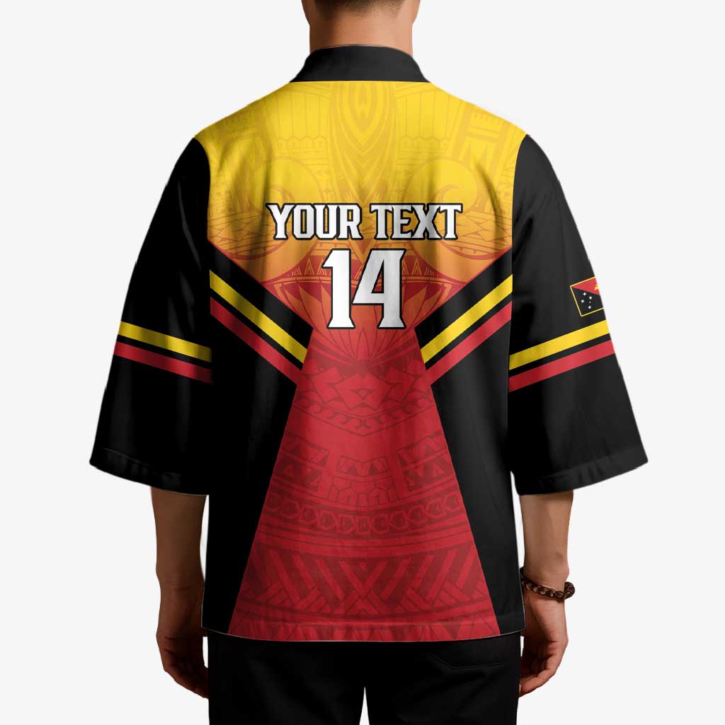 Papua New Guinea Rugby Custom Kimono Go PNG Hunters Polynesian Pattern - Aussie Hoodie