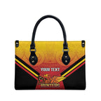 Papua New Guinea Rugby Custom Leather Bag Go PNG Hunters Polynesian Pattern - Aussie Hoodie