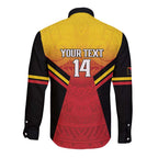 Papua New Guinea Rugby Custom Long Sleeve Button Shirt Go PNG Hunters Polynesian Pattern - Aussie Hoodie