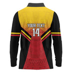 Papua New Guinea Rugby Custom Long Sleeve Polo Shirt Go PNG Hunters Polynesian Pattern - Aussie Hoodie