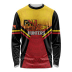 Papua New Guinea Rugby Custom Long Sleeve Shirt Go PNG Hunters Polynesian Pattern - Aussie Hoodie