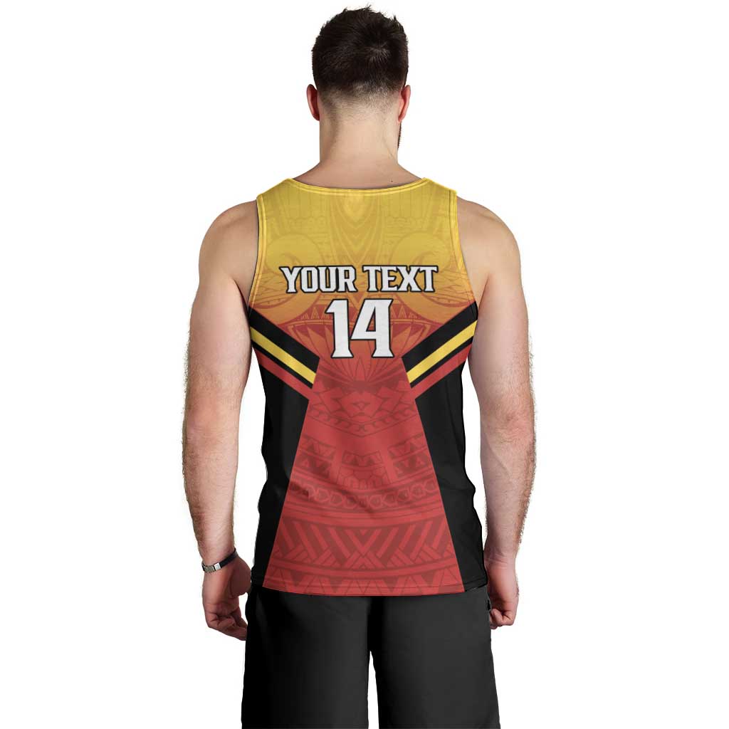 Papua New Guinea Rugby Custom Men Tank Top Go PNG Hunters Polynesian Pattern - Aussie Hoodie