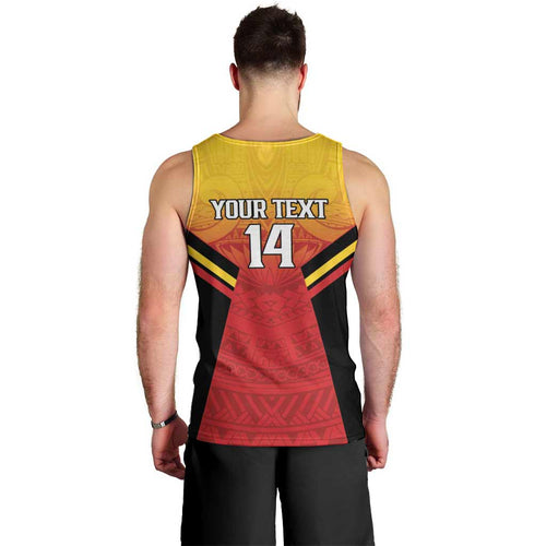Papua New Guinea Rugby Custom Men Tank Top Go PNG Hunters Polynesian Pattern - Aussie Hoodie