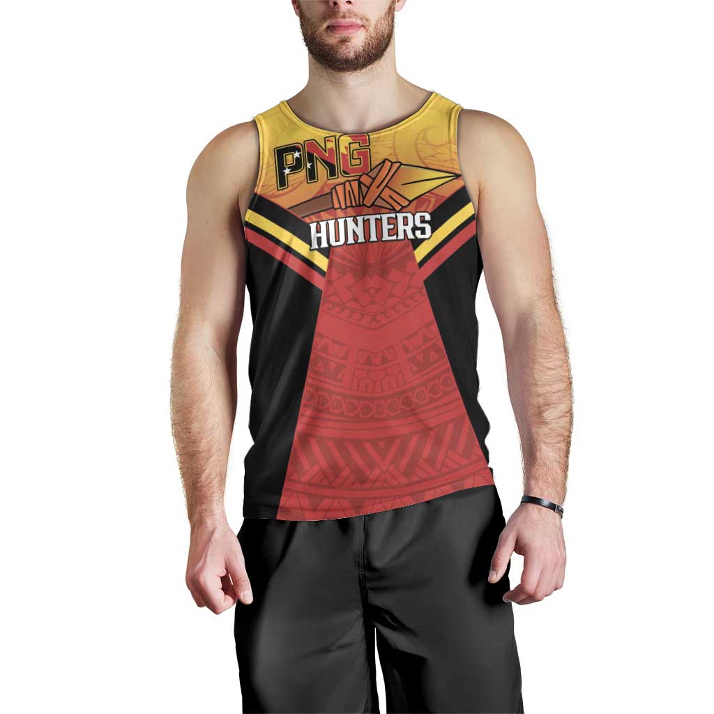 Papua New Guinea Rugby Custom Men Tank Top Go PNG Hunters Polynesian Pattern - Aussie Hoodie