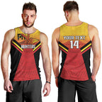 Papua New Guinea Rugby Custom Men Tank Top Go PNG Hunters Polynesian Pattern - Aussie Hoodie