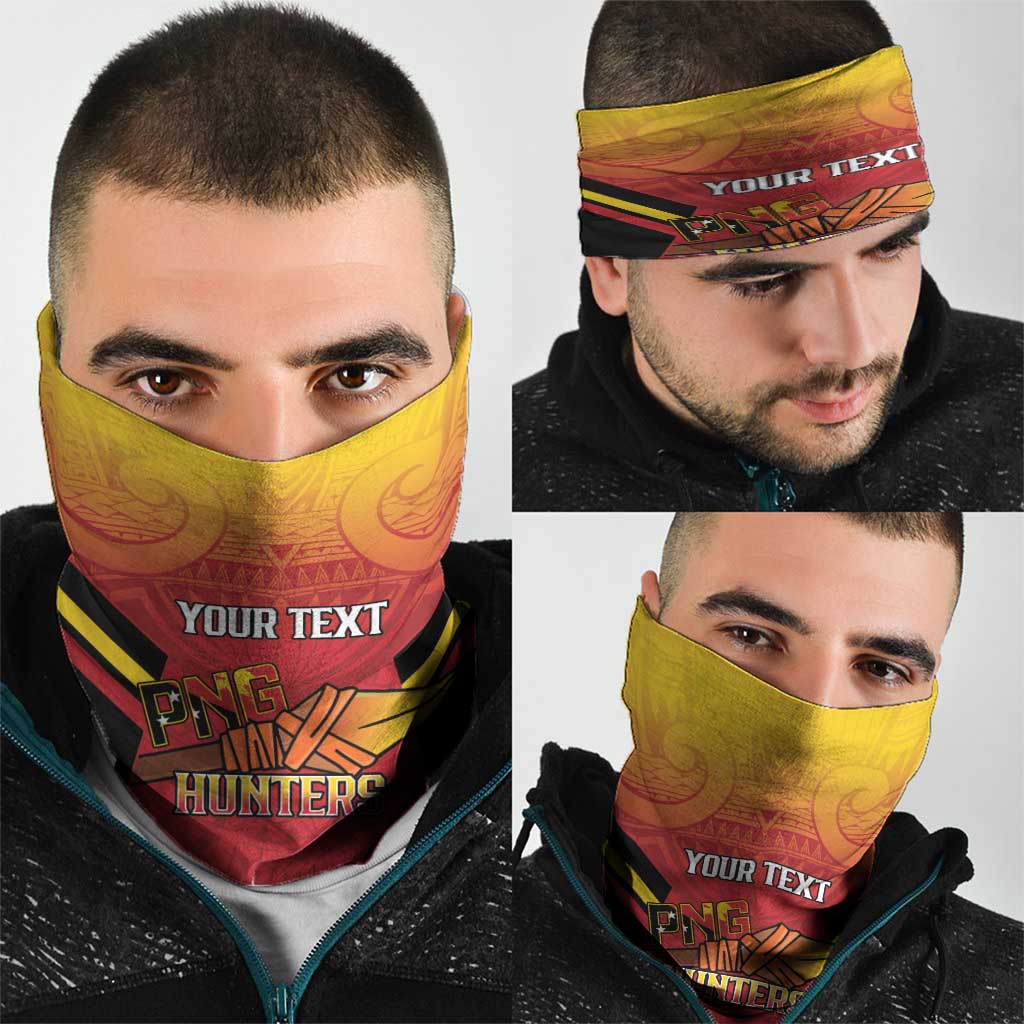 Papua New Guinea Rugby Custom Neck Gaiter Go PNG Hunters Polynesian Pattern - Aussie Hoodie