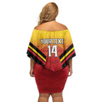 Papua New Guinea Rugby Custom Off Shoulder Short Dress Go PNG Hunters Polynesian Pattern - Aussie Hoodie