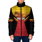 Papua New Guinea Rugby Custom Padded Jacket Go PNG Hunters Polynesian Pattern - Aussie Hoodie