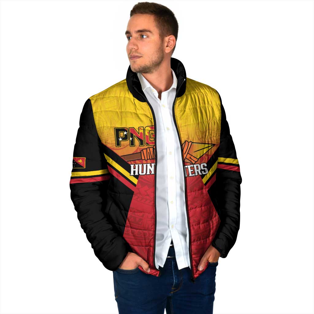 Papua New Guinea Rugby Custom Padded Jacket Go PNG Hunters Polynesian Pattern - Aussie Hoodie