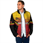 Papua New Guinea Rugby Custom Padded Jacket Go PNG Hunters Polynesian Pattern - Aussie Hoodie