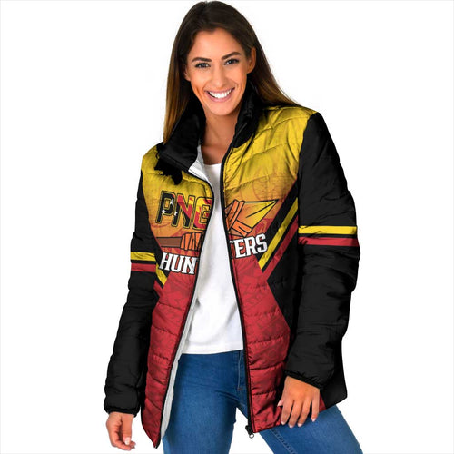 Papua New Guinea Rugby Custom Padded Jacket Go PNG Hunters Polynesian Pattern - Aussie Hoodie
