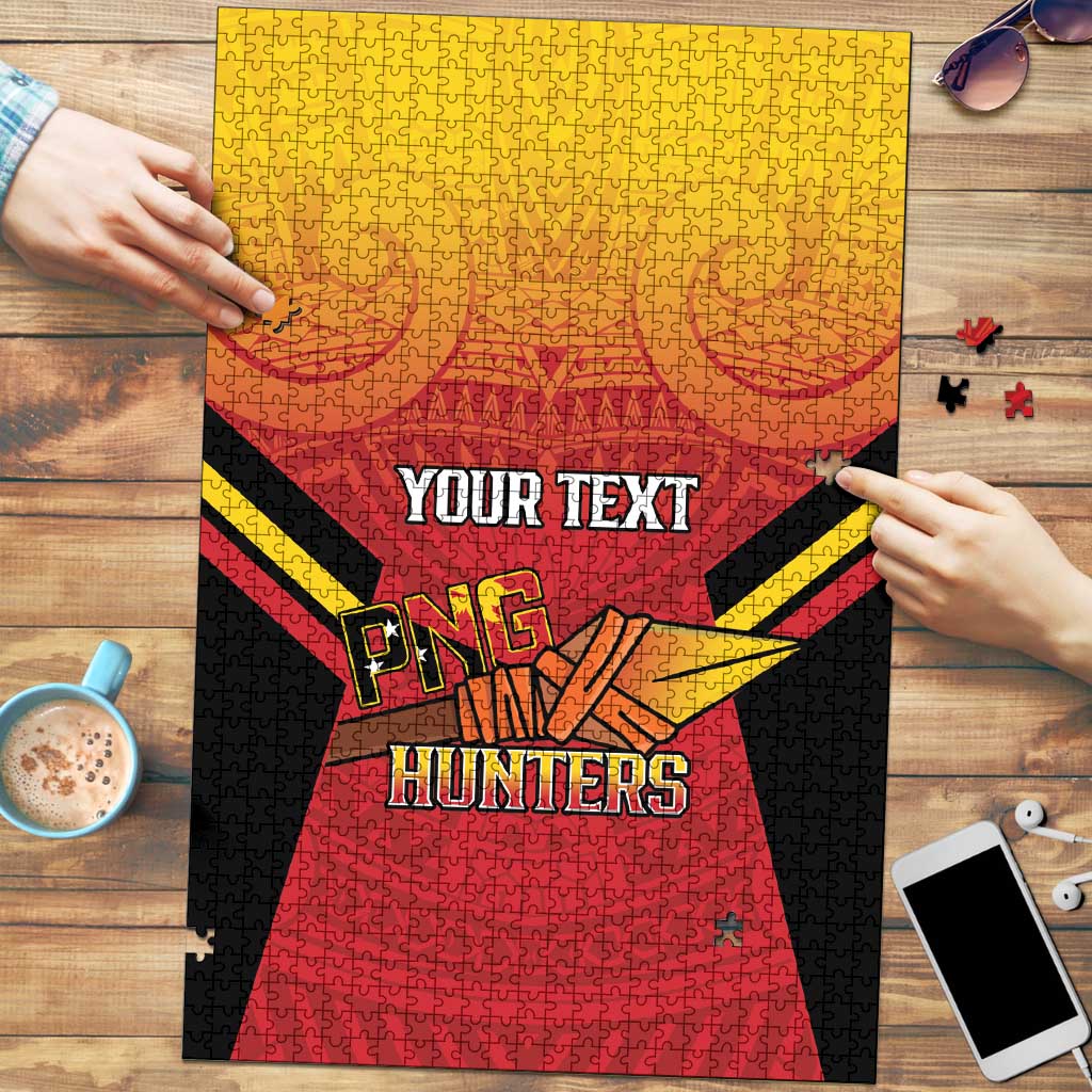 Papua New Guinea Rugby Custom Puzzle Go PNG Hunters Polynesian Pattern - Aussie Hoodie