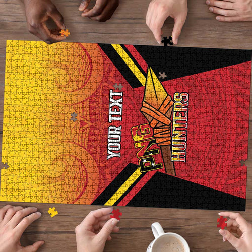 Papua New Guinea Rugby Custom Puzzle Go PNG Hunters Polynesian Pattern - Aussie Hoodie