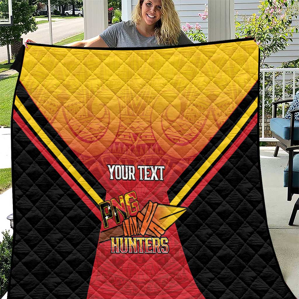 Papua New Guinea Rugby Custom Quilt Go PNG Hunters Polynesian Pattern - Aussie Hoodie