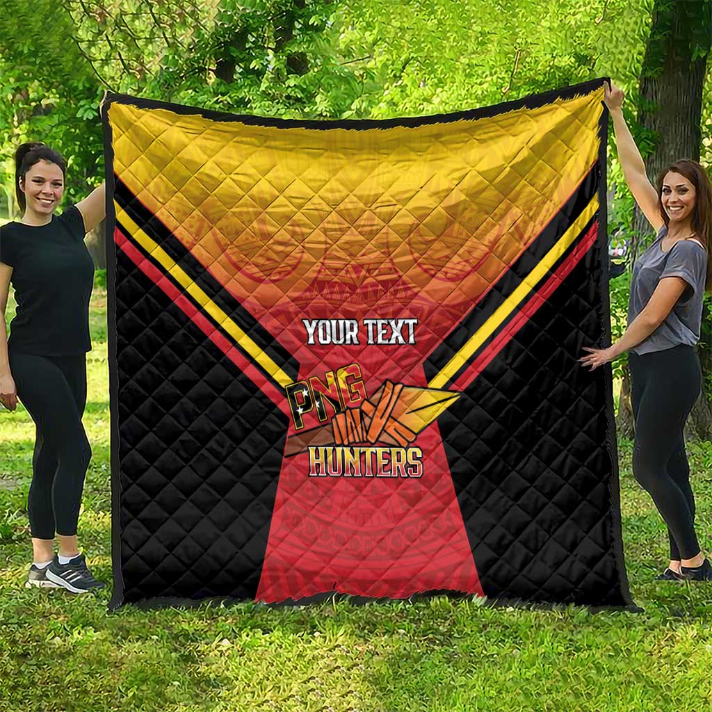 Papua New Guinea Rugby Custom Quilt Go PNG Hunters Polynesian Pattern - Aussie Hoodie