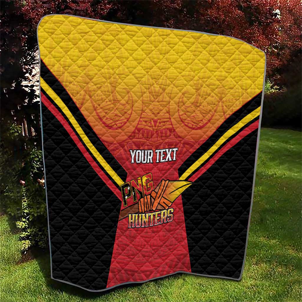 Papua New Guinea Rugby Custom Quilt Go PNG Hunters Polynesian Pattern - Aussie Hoodie