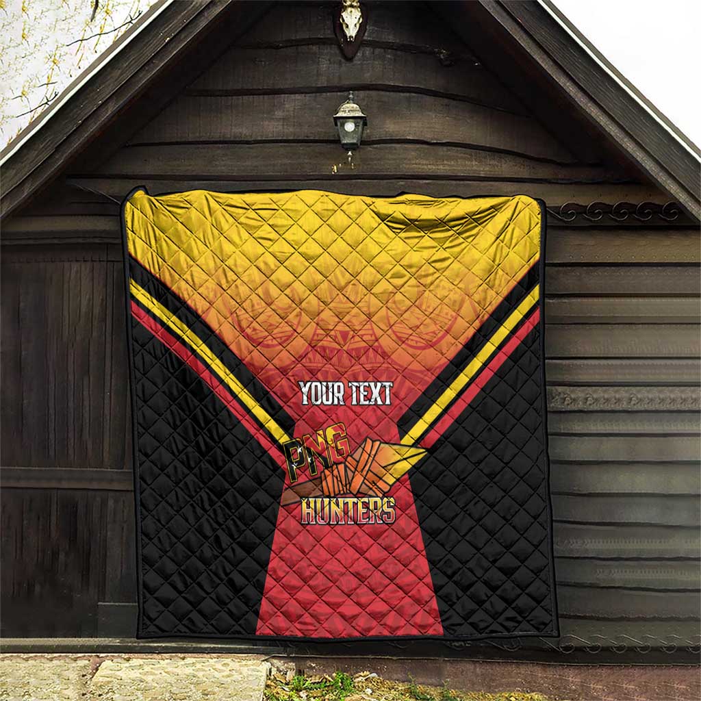 Papua New Guinea Rugby Custom Quilt Go PNG Hunters Polynesian Pattern - Aussie Hoodie