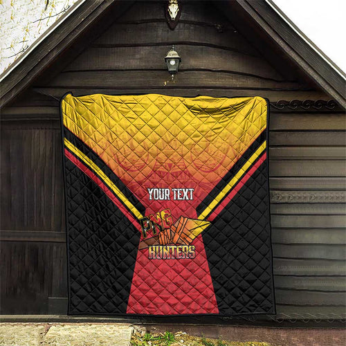 Papua New Guinea Rugby Custom Quilt Go PNG Hunters Polynesian Pattern - Aussie Hoodie