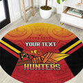 Papua New Guinea Rugby Custom Round Carpet Go PNG Hunters Polynesian Pattern - Aussie Hoodie