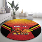 Papua New Guinea Rugby Custom Round Carpet Go PNG Hunters Polynesian Pattern - Aussie Hoodie